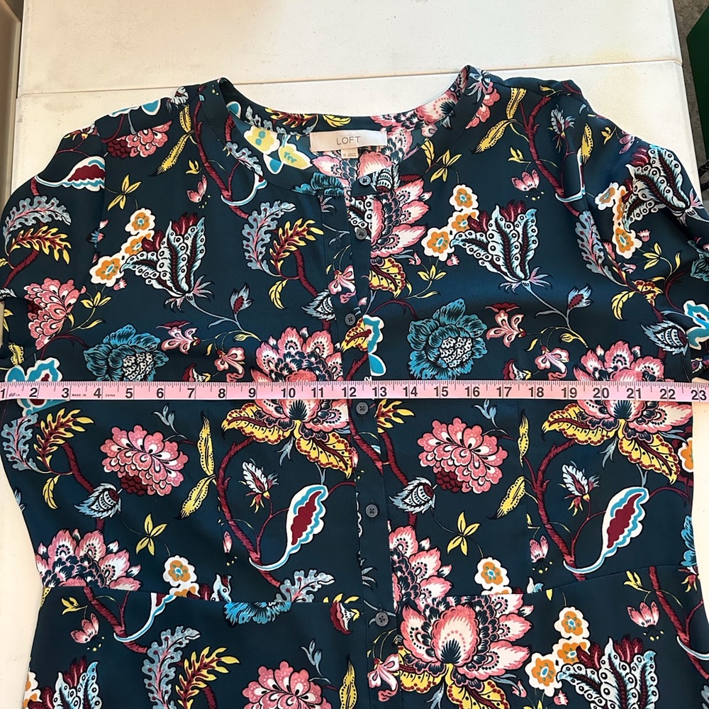The loft green floral long sleeve dress size 18 - Picture 7 of 12